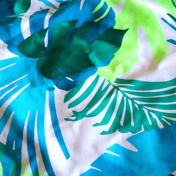 xhilaration Blue/Green Tropical Leaf Print Hipster Swim Bottoms Size 24/26W # - Picture 4 of 4